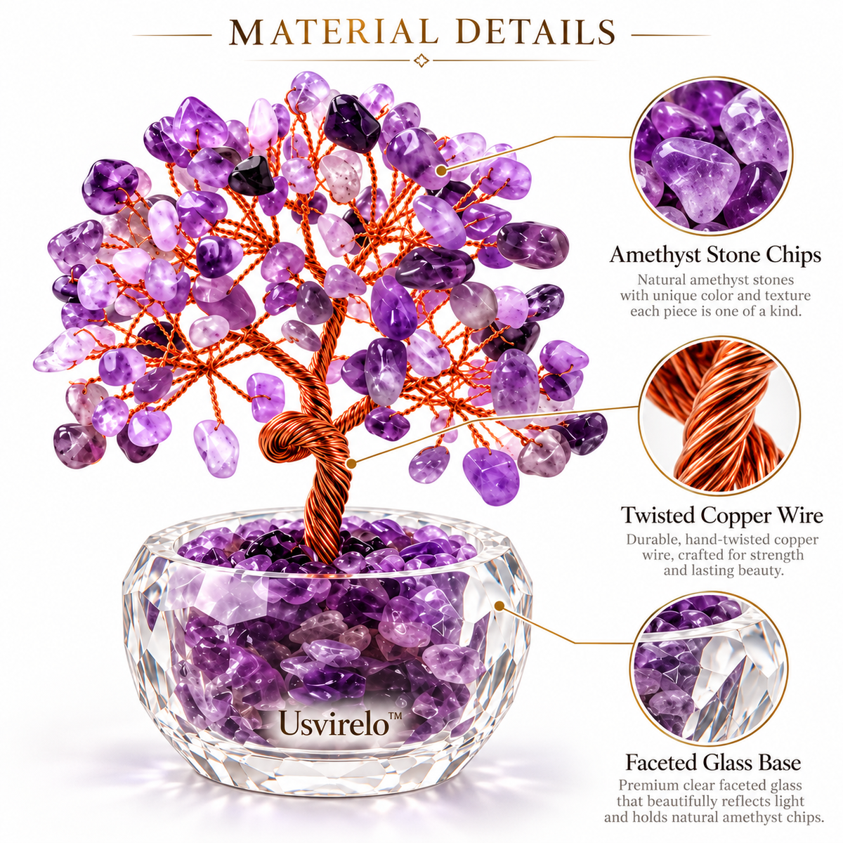 Usvirelo™ Amethyst Grove Crystal Tree