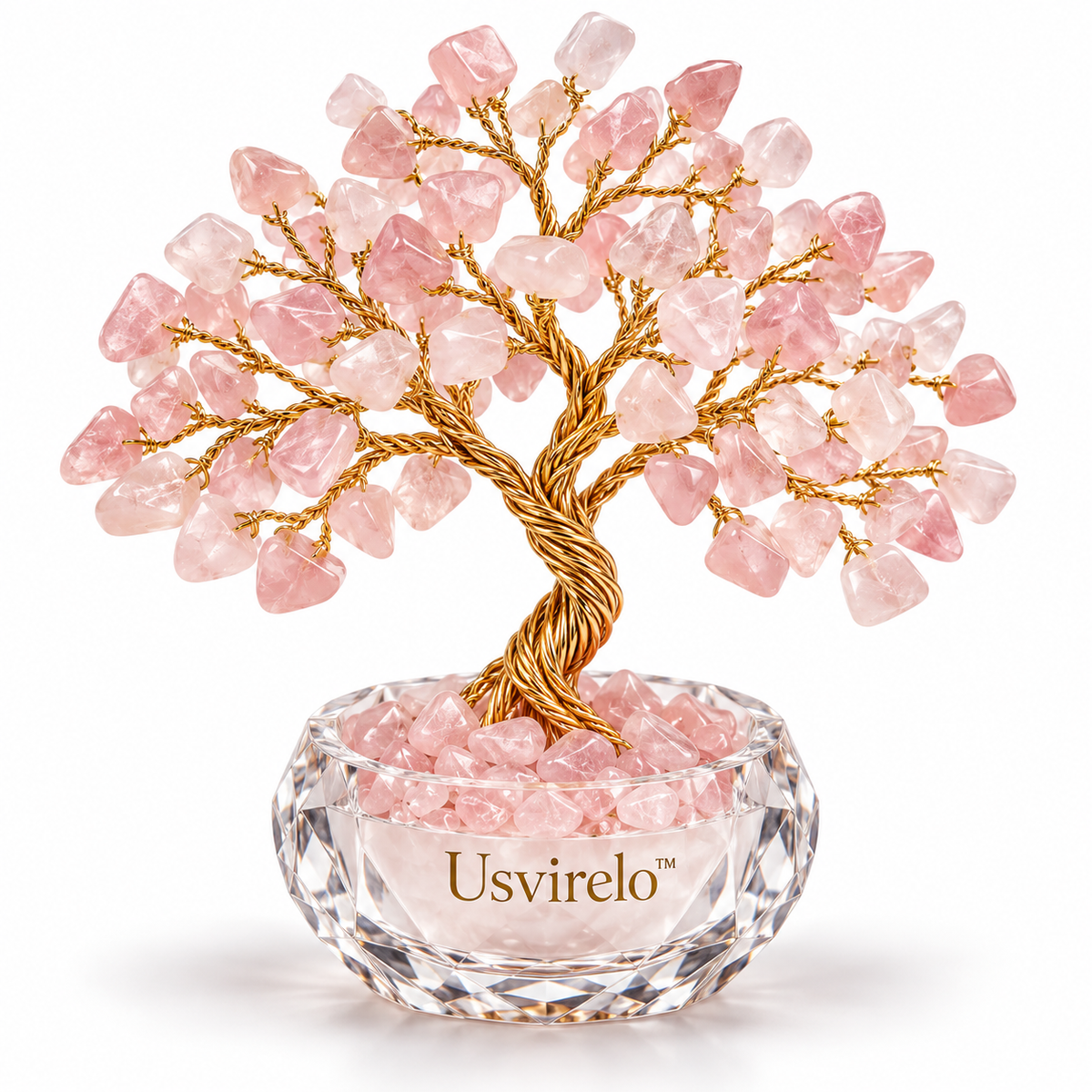 Usvirelo™ Blush Bloom Rose Quartz Tree