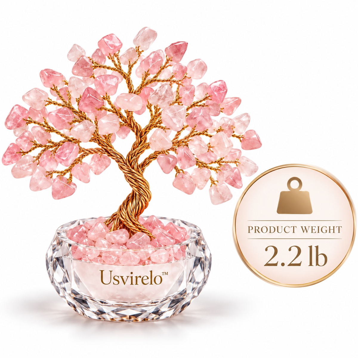 Usvirelo™ Blush Bloom Rose Quartz Tree
