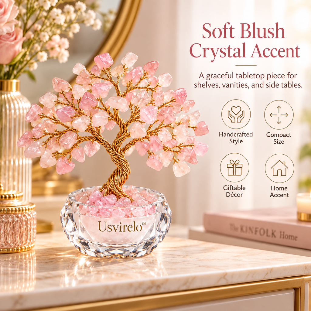 Usvirelo™ Blush Bloom Rose Quartz Tree