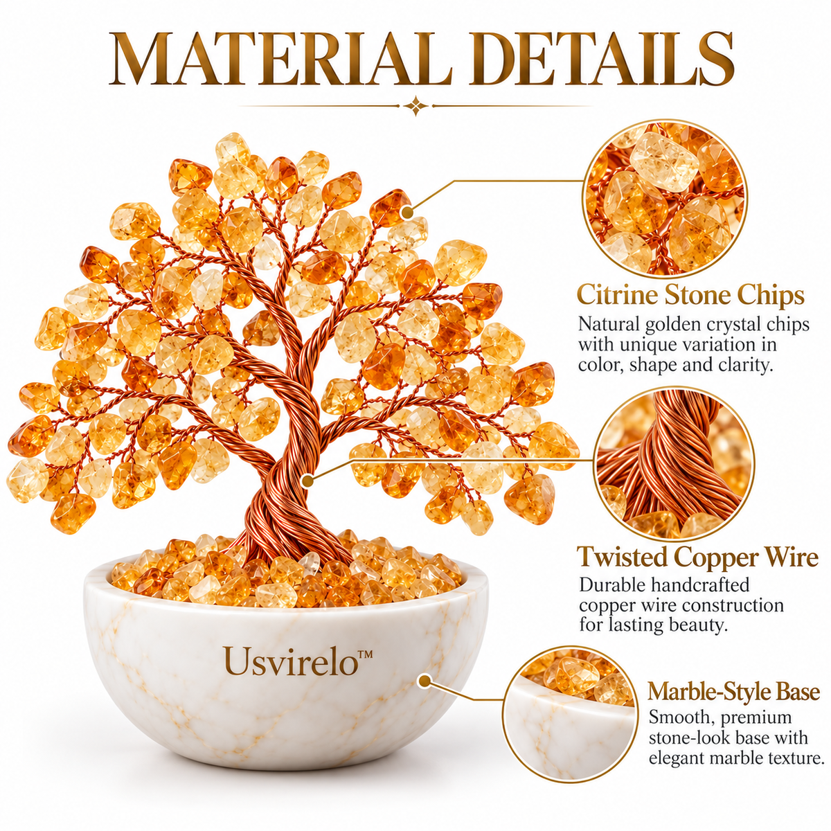 Usvirelo™ Golden Citrine Crystal Tree