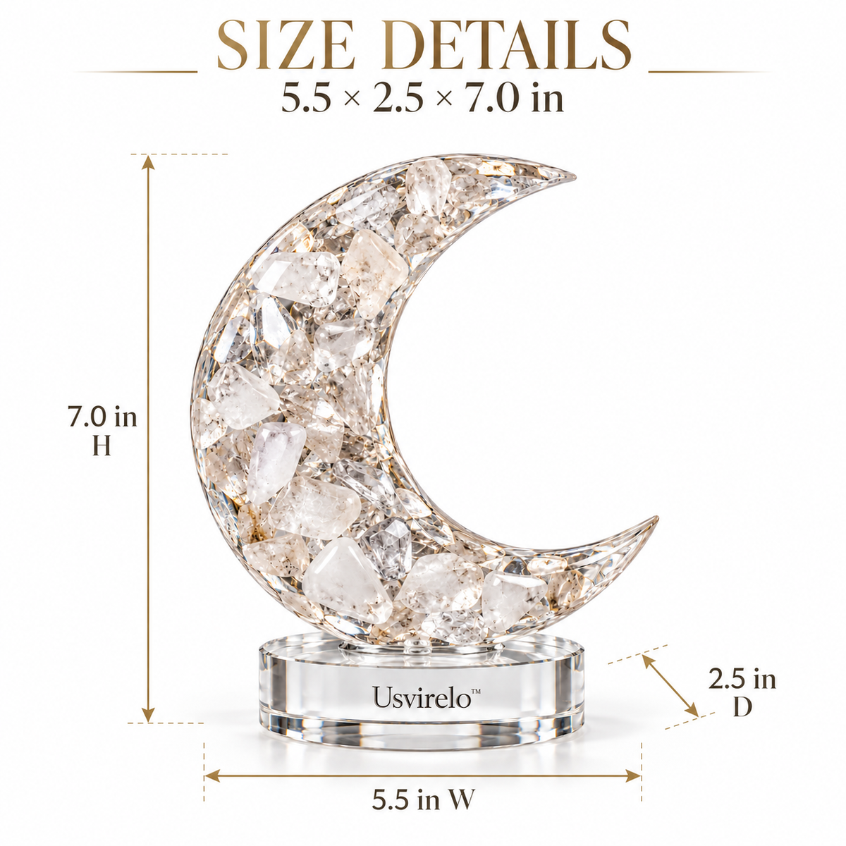 Usvirelo™ Moonlight Clear Quartz Crescent