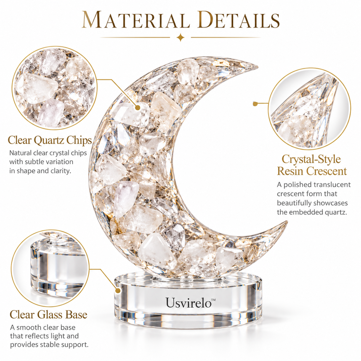 Usvirelo™ Moonlight Clear Quartz Crescent