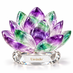 Usvirelo™ Aurora Fluorite Lotus Sculpture