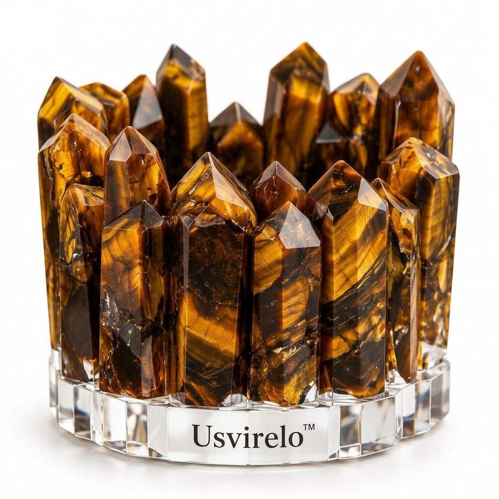 Usvirelo™ Tiger Eye Crystal Candle Holder