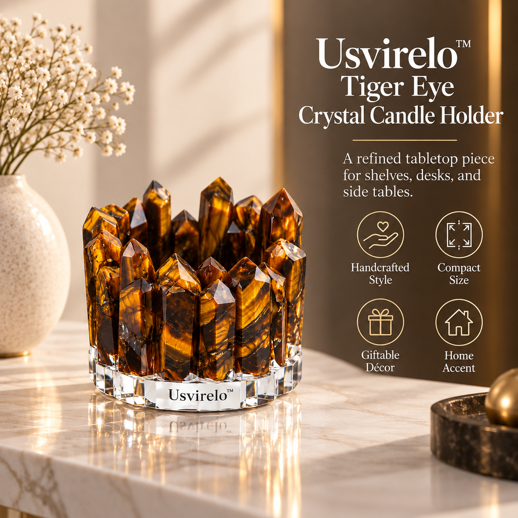 Usvirelo™ Tiger Eye Crystal Candle Holder