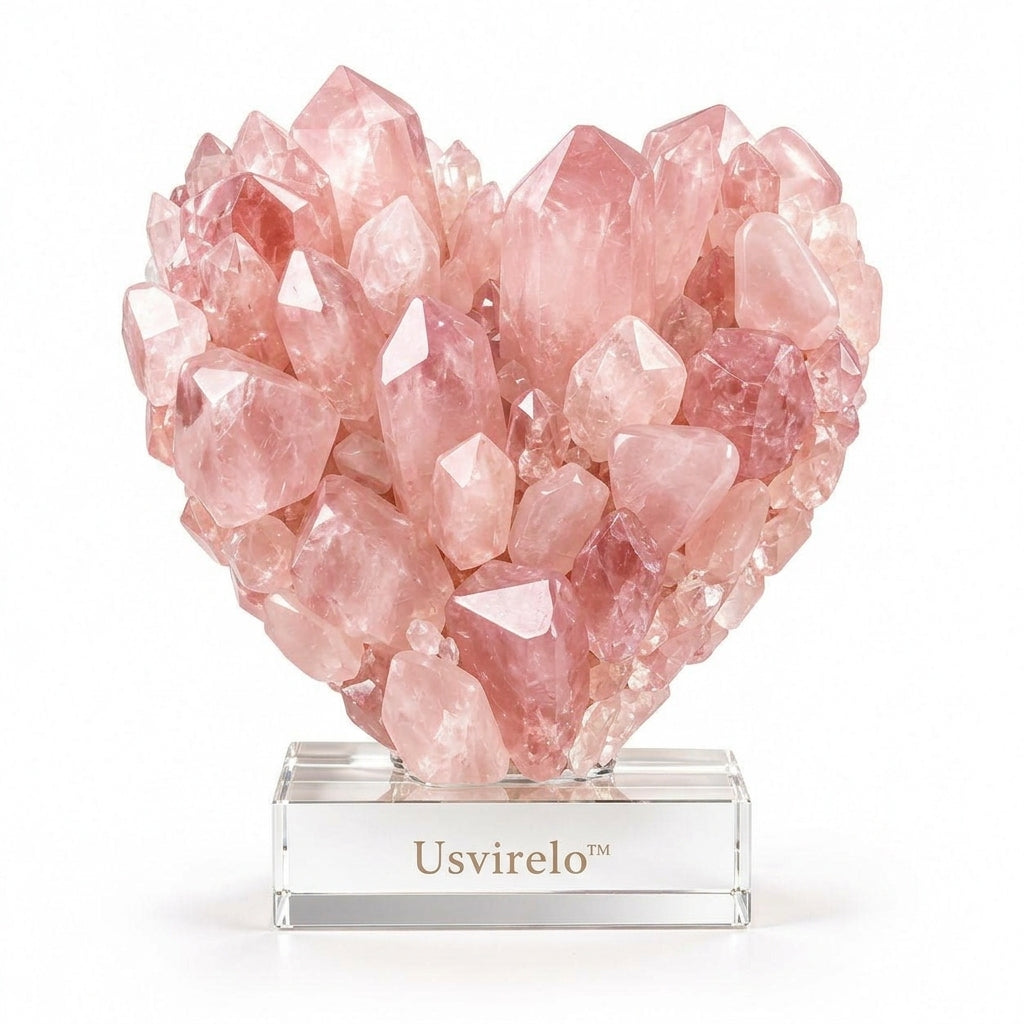 Usvirelo™ Rose Quartz Heart Cluster