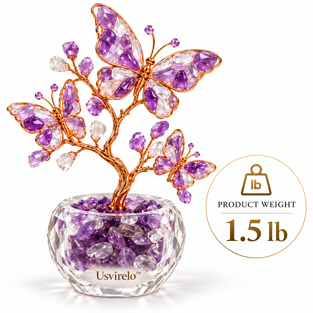 Usvirelo™ Amethyst Crystal Butterfly Tree