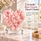 Usvirelo™ Rose Quartz Heart Cluster