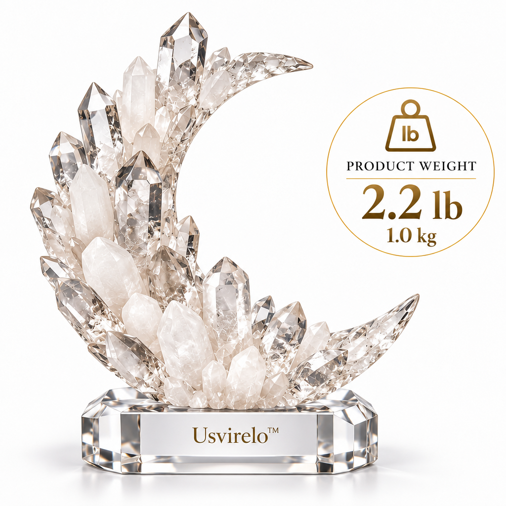 Usvirelo™ Crescent Moon Quartz Crystal Cluster