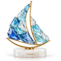 Usvirelo™ Blue Crystal Sailboat Marble Figurine