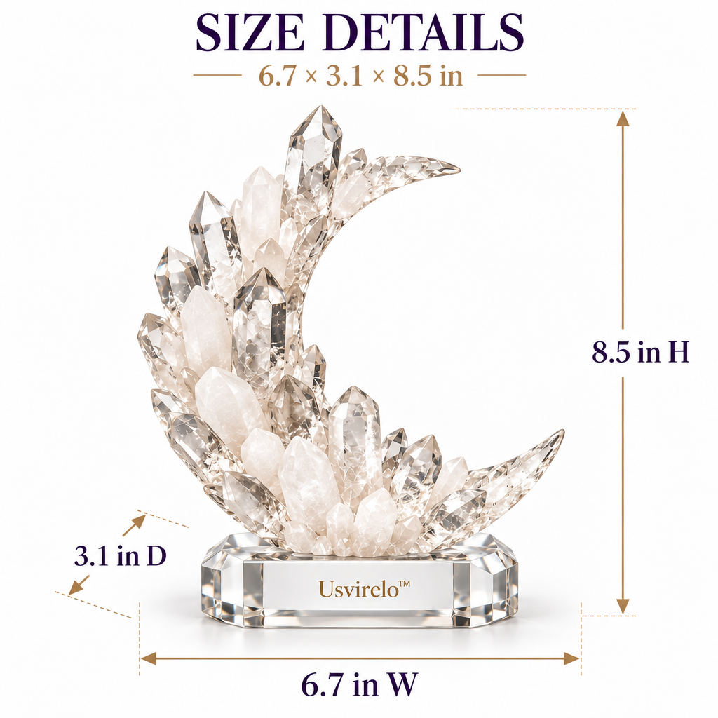 Usvirelo™ Crescent Moon Quartz Crystal Cluster