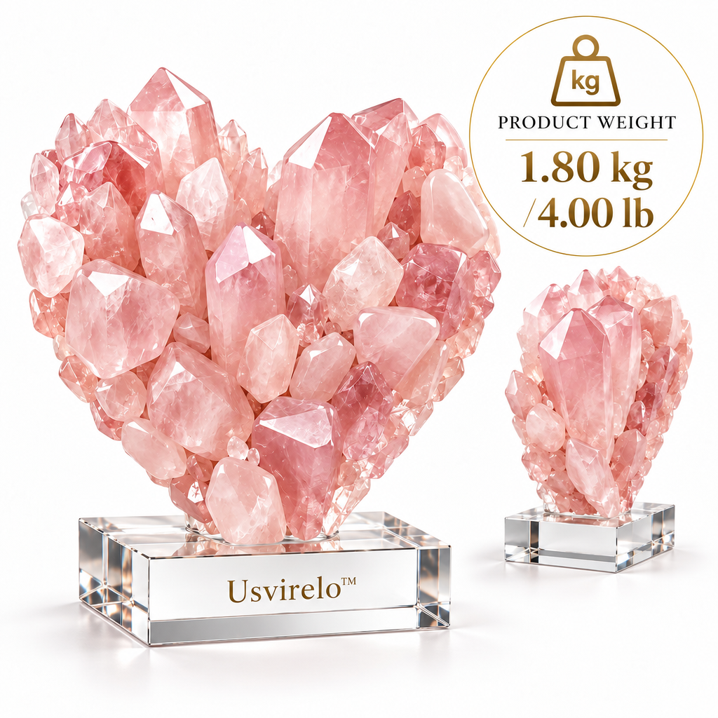 Usvirelo™ Rose Quartz Heart Cluster