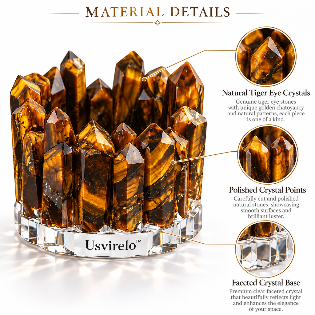Usvirelo™ Tiger Eye Crystal Candle Holder