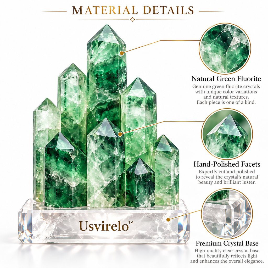 Usvirelo™ Green Fluorite Crystal Cluster