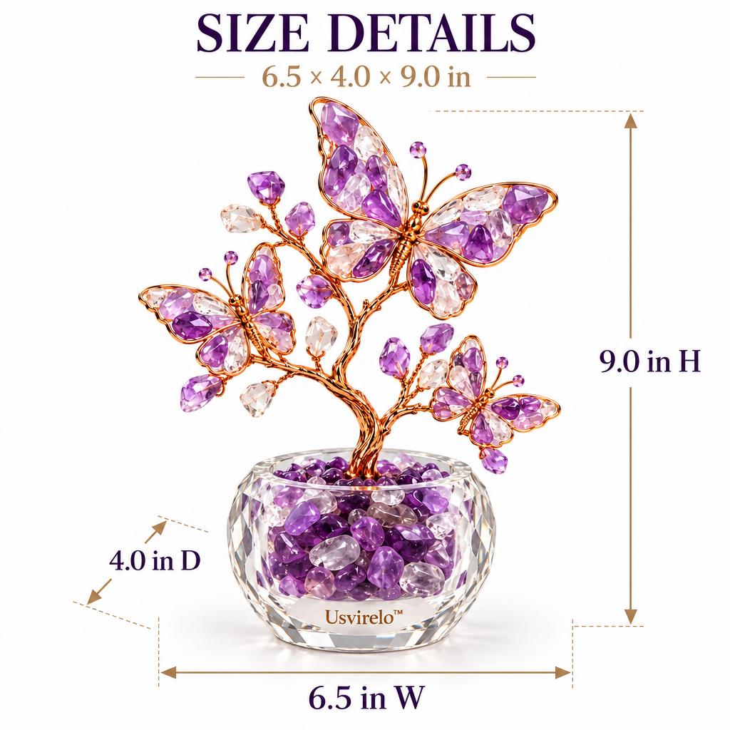 Usvirelo™ Amethyst Crystal Butterfly Tree