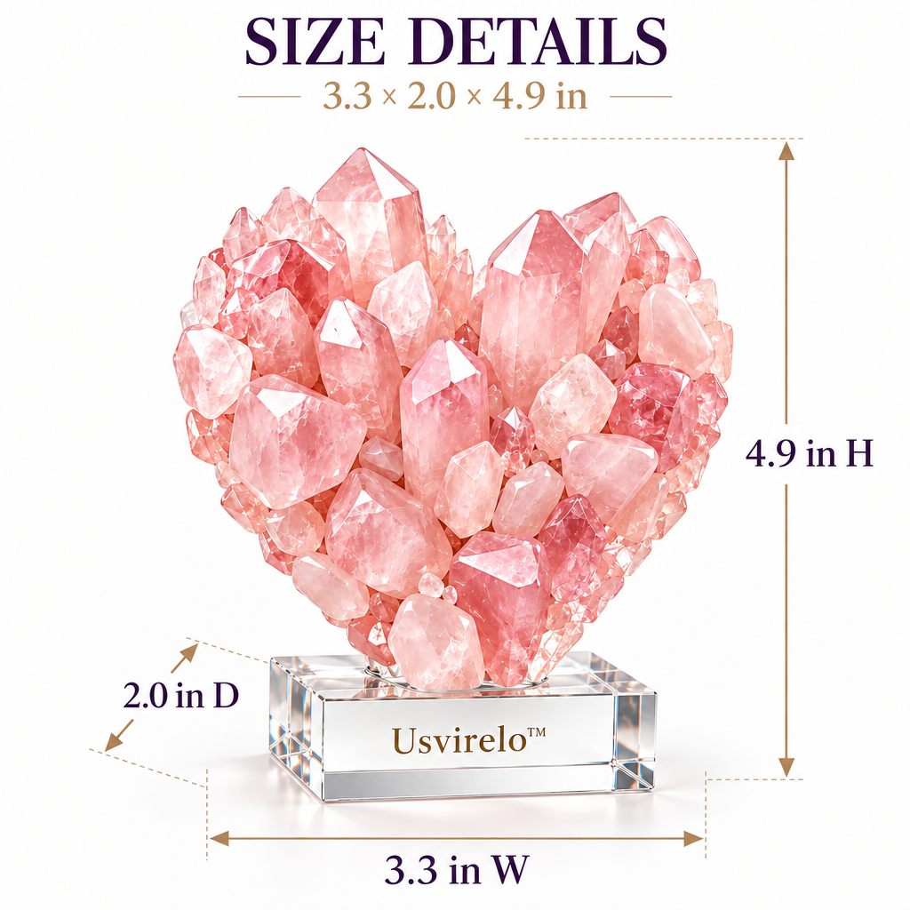 Usvirelo™ Rose Quartz Heart Cluster