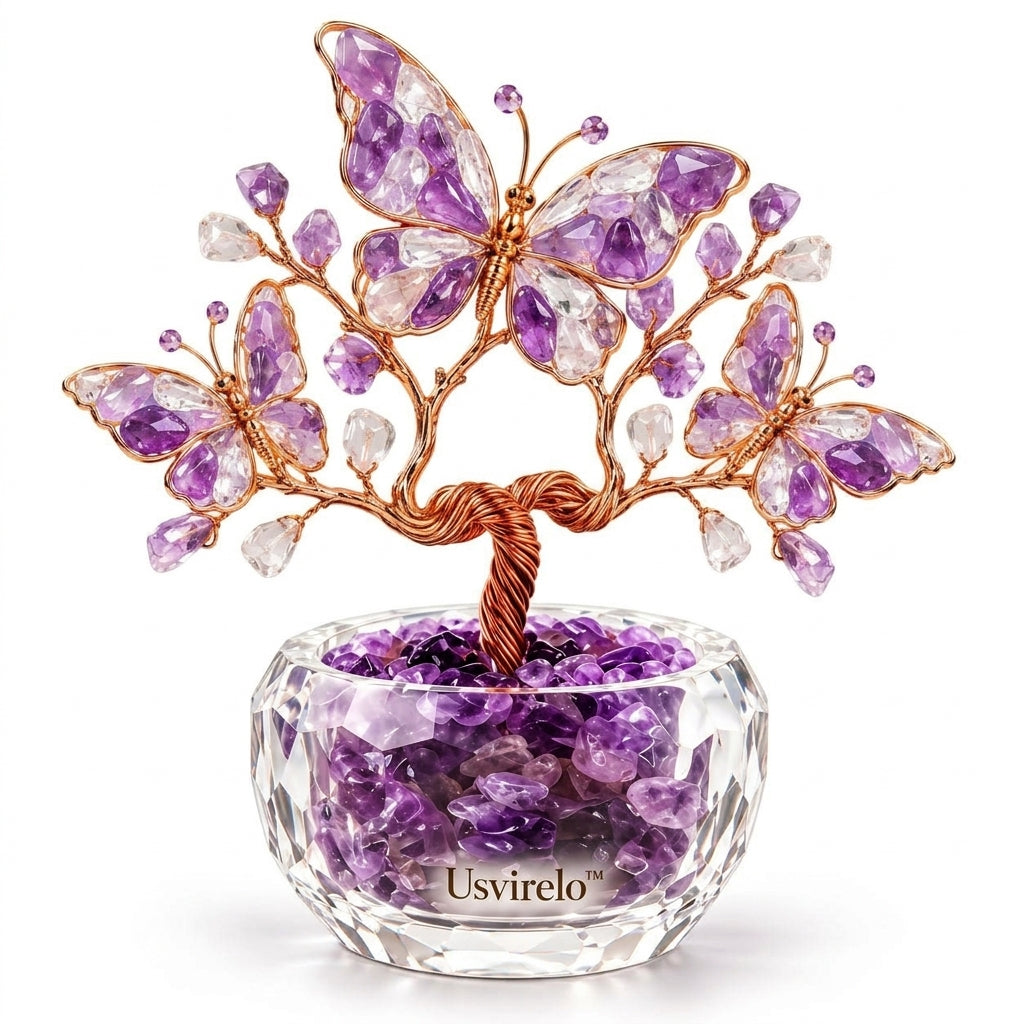 Usvirelo™ Amethyst Crystal Butterfly Tree